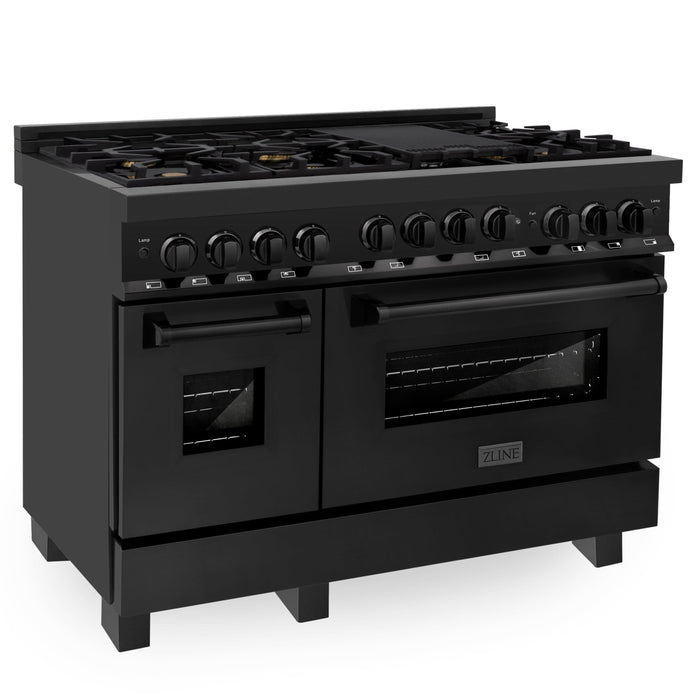 ZLINE 48" Range with Gas Stove and Gas Oven, Stainless Steel, RGB-48 - Farmhouse Kitchen and Bath