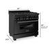 ZLINE 36" Gas Range, Black Stainless, Brass Burners, RGB-BR-36 - Farmhouse Kitchen and Bath
