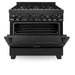 ZLINE 36" Gas Range, Black Stainless, Brass Burners, RGB-BR-36 - Farmhouse Kitchen and Bath