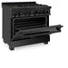 ZLINE 36" Gas Range, Black Stainless, Brass Burners, RGB-BR-36 - Farmhouse Kitchen and Bath