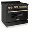 ZLINE 36" Autograph Gas Range, Black Stainless, Gold Accents, RGBZ-36-G - Farmhouse Kitchen and Bath