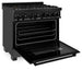 ZLINE 36" Autograph Gas Range, Black Stainless, Champagne Accents, RGBZ-36-CB - Farmhouse Kitchen and Bath