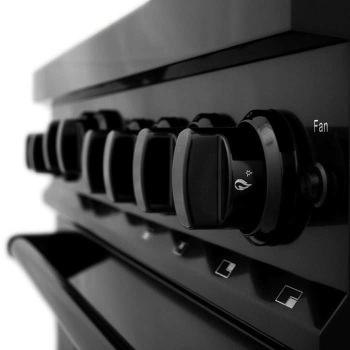 ZLINE 36" Gas Range, Black Stainless, Brass Burners, RGB-BR-36 - Farmhouse Kitchen and Bath