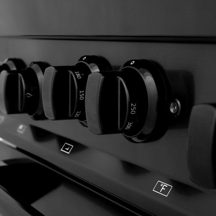 ZLINE 36" Gas Range, Black Stainless, Brass Burners, RGB-BR-36 - Farmhouse Kitchen and Bath