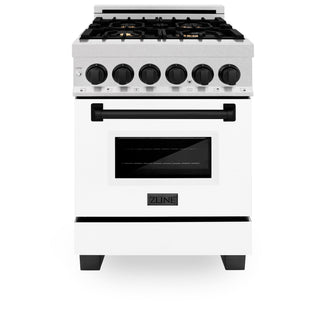 ZLINE 24" Autograph Edition, Dual Fuel Range, White door RASZ-WM-24