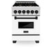 DISCONTINUED-ZLINE 24" Autograph Edition, Dual Fuel Range, White door RASZ-WM-24-MB - Farmhouse Kitchen and Bath