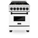 ZLINE 24" Autograph Edition, Dual Fuel Range, White door RASZ-WM-24