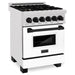 DISCONTINUED-ZLINE 24" Autograph Edition, Dual Fuel Range, White door RASZ-WM-24-MB - Farmhouse Kitchen and Bath