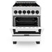 DISCONTINUED-ZLINE 24" Autograph Edition, Dual Fuel Range, White door RASZ-WM-24-MB - Farmhouse Kitchen and Bath