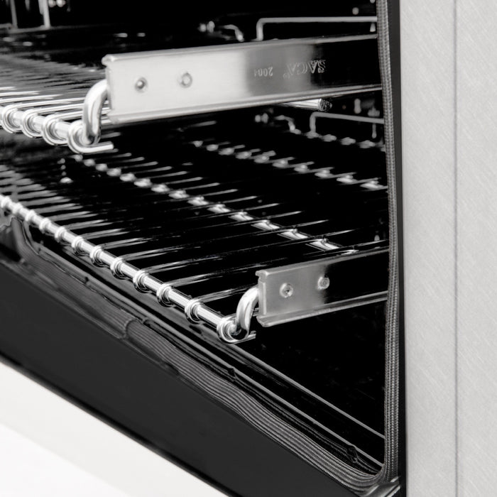 ZLINE 36" Autograph Range, DuraSnow, White Door, Black, RGSZ-WM-36-MB - Farmhouse Kitchen and Bath