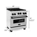 ZLINE 30" Autograph Gas Range Gas, DuraSnow, RGSZ-SN-30-MB - Farmhouse Kitchen and Bath