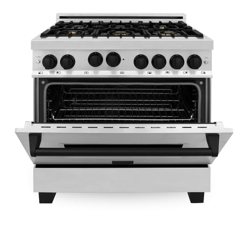 ZLINE 36" Autograph Edition, Gas Range, Gas Oven, RGZ-36-MB - Farmhouse Kitchen and Bath