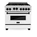 ZLINE 36" Autograph Edition, Range Gas Stove and Gas Oven, RGZ-WM-36-MB - Farmhouse Kitchen and Bath