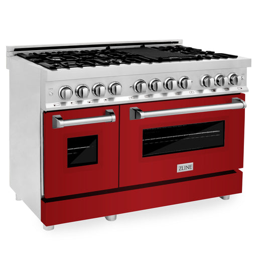 ZLINE 48" Gas On Gas Range In DuraSnow Stainless Steel, RGS-RG-48 - Farmhouse Kitchen and Bath