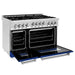 ZLINE 48" Gas on Gas Range in Stainless, Blue Gloss Door, RG-BG-48 - Farmhouse Kitchen and Bath