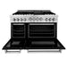 ZLINE 48" Gas on Gas Range in Stainless, Black Matt Doors, RG-BLM-48 - Farmhouse Kitchen and Bath
