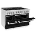 ZLINE 48" Gas on Gas Range in Stainless, Black Matt Doors, RG-BLM-48 - Farmhouse Kitchen and Bath