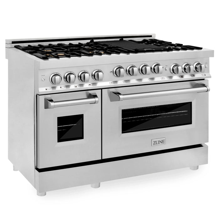 ZLINE 48" Range with Gas Stove and Gas Oven, Stainless Steel, RG-BR-48 - Farmhouse Kitchen and Bath