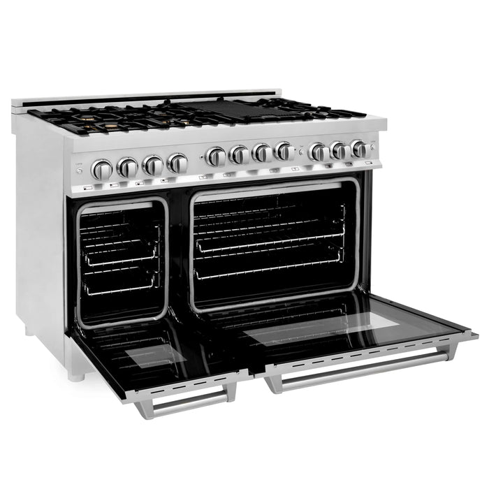 ZLINE 48" Range with Gas Stove and Gas Oven, Stainless Steel, RG-BR-48 - Farmhouse Kitchen and Bath