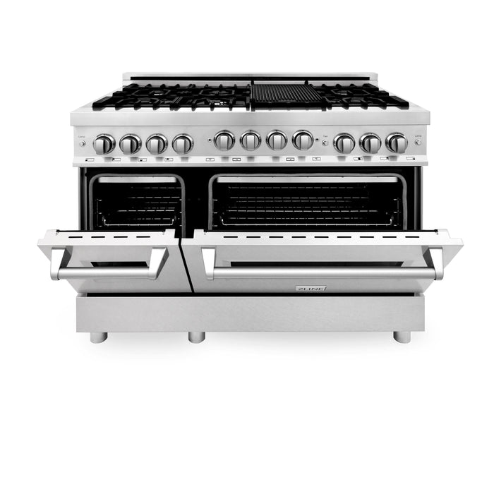 48" Gas on Gas Range in Stainless, Dura Snow Doors, RG-SN-48 - Farmhouse Kitchen and Bath