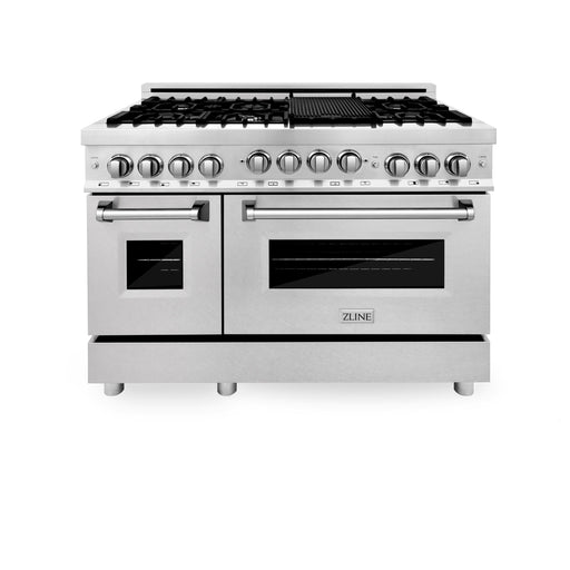 48" Gas on Gas Range in Stainless, Dura Snow Doors, RG-SN-48 - Farmhouse Kitchen and Bath