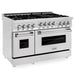 48" Gas on Gas Range in Stainless, Dura Snow Doors, RG-SN-48 - Farmhouse Kitchen and Bath