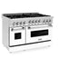 ZLINE 48" Gas on Gas Range in Stainless, White Matte Door, RG-WM-48 - Farmhouse Kitchen and Bath