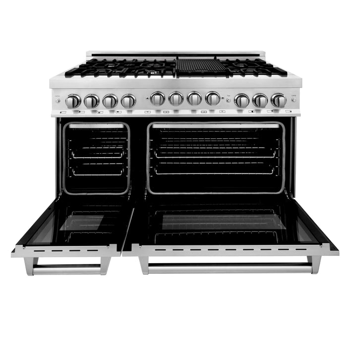 ZLINE 48" Range with Gas Stove and Gas Oven, Stainless Steel, RG48 - Farmhouse Kitchen and Bath