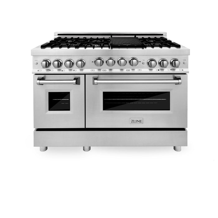 ZLINE 48" Range with Gas Stove and Gas Oven, Stainless Steel, RG48 - Farmhouse Kitchen and Bath