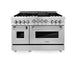 ZLINE 48" Range with Gas Stove and Gas Oven, Stainless Steel, RG48 - Farmhouse Kitchen and Bath