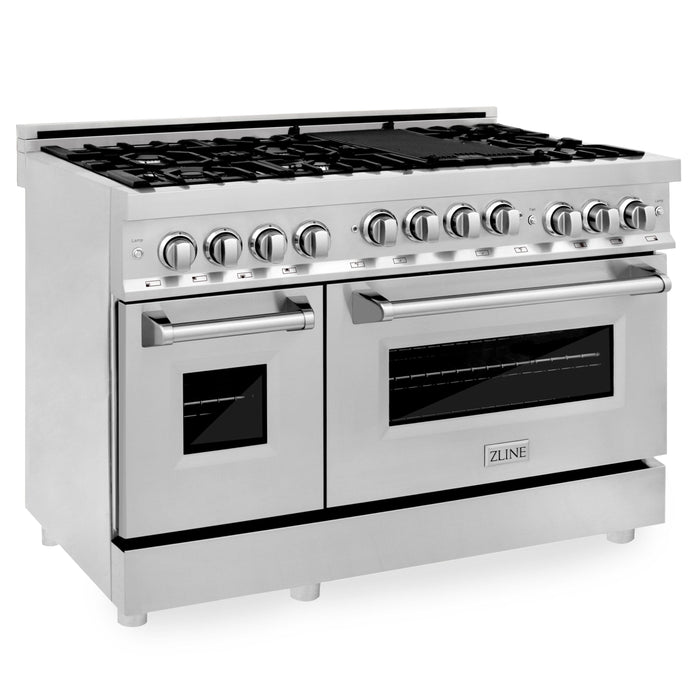 ZLINE 48" Range with Gas Stove and Gas Oven, Stainless Steel, RG48 - Farmhouse Kitchen and Bath