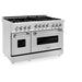 ZLINE 48" Range with Gas Stove and Gas Oven, Stainless Steel, RG48 - Farmhouse Kitchen and Bath