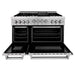 ZLINE 48" Gas On Gas Range In DuraSnow, Stainless Steel, RGS-SN-48 - Farmhouse Kitchen and Bath