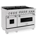 ZLINE 48" Gas On Gas Range In DuraSnow, Stainless Steel, RGS-SN-48 - Farmhouse Kitchen and Bath