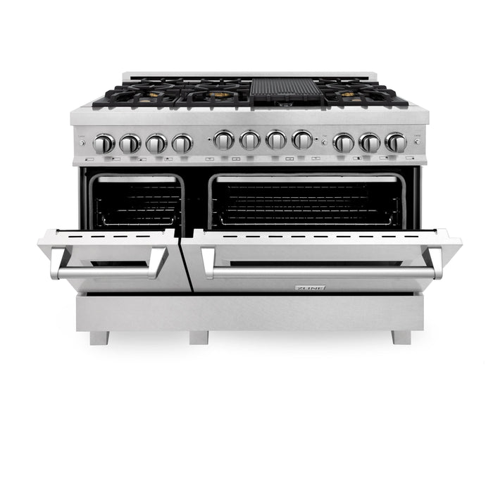 ZLINE 48" Gas On Gas Range In DuraSnow Stainless Steel, RGS-SN-BR-48 - Farmhouse Kitchen and Bath