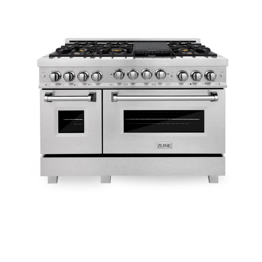 ZLINE 48" Gas On Gas Range In DuraSnow Stainless Steel, RGS-SN-BR-48 - Farmhouse Kitchen and Bath