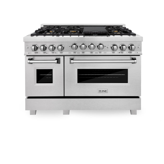 ZLINE 48" Gas On Gas Range In DuraSnow Stainless Steel, RGS-SN-BR-48 - Farmhouse Kitchen and Bath