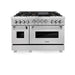 ZLINE 48" Gas On Gas Range In DuraSnow Stainless Steel, RGS-SN-BR-48 - Farmhouse Kitchen and Bath