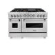 ZLINE 48" Gas On Gas Range In DuraSnow Stainless Steel, RGS-SN-BR-48