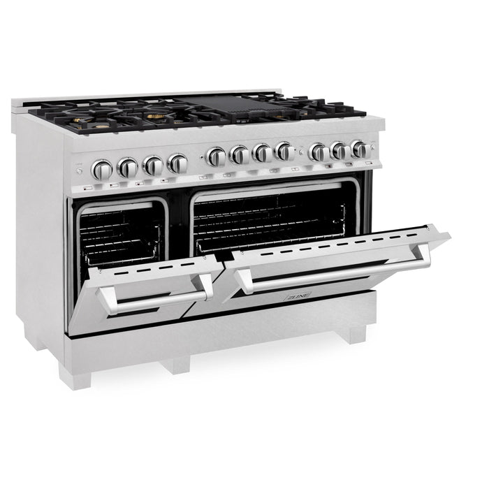 ZLINE 48" Gas On Gas Range In DuraSnow Stainless Steel, RGS-SN-BR-48 - Farmhouse Kitchen and Bath