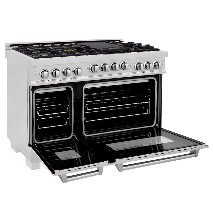 ZLINE 48" Gas On Gas Range In DuraSnow Stainless Steel, RGS-SN-BR-48 - Farmhouse Kitchen and Bath