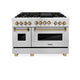 ZLINE 48" Autograph Gas Range, DuraSnow, Stainless  RGSZ-SN-48-CB