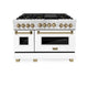 ZLINE 48" Autograph Gas Range, DuraSnow, White Door, RGSZ-WM-48-CB