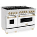 ZLINE 48" Autograph Gas Range, DuraSnow, White Door, RGSZ-WM-48-G - Farmhouse Kitchen and Bath