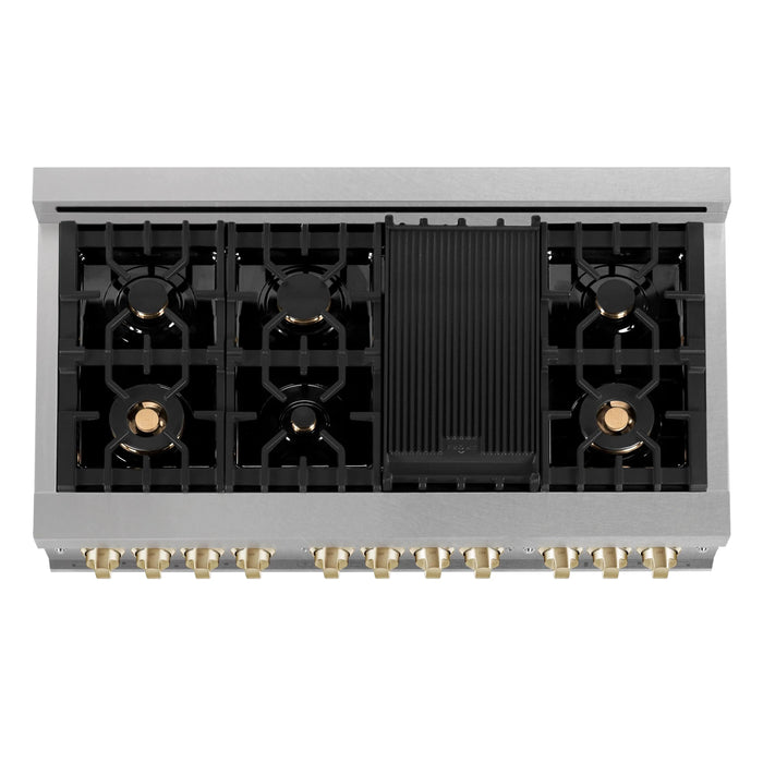 ZLINE 48" Autograph Gas Range, DuraSnow, White Door, RGSZ-WM-48-G - Farmhouse Kitchen and Bath