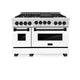 ZLINE 48" Autograph Gas Range, DuraSnow, White Door, RGSZ-WM-48-MB