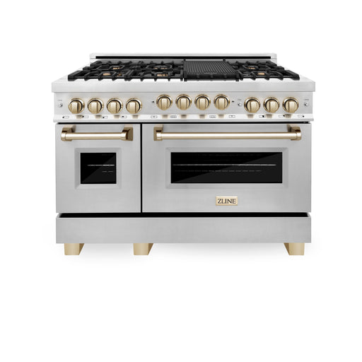 ZLINE 48" Autograph Edition Stainless Gas Range, RGZ-48 - Farmhouse Kitchen and Bath