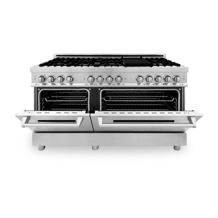 ZLINE 60" Professional Dual Fuel Range In Stainless Steel, RA60 - Farmhouse Kitchen and Bath