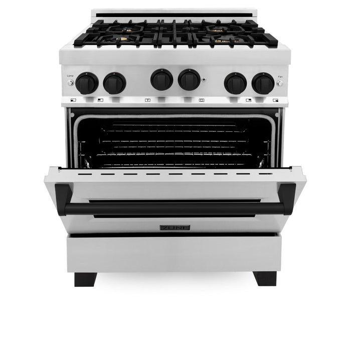 ZLINE 30" Autograph Edition, Gas Range, Gas Oven, RGZ-30-MB - Farmhouse Kitchen and Bath