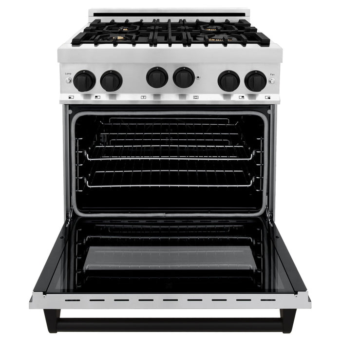 ZLINE 30" Autograph Edition, Gas Range, Gas Oven, RGZ-30-MB - Farmhouse Kitchen and Bath